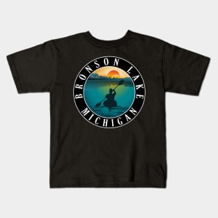 Bronson Lake Kayaking Michigan Sunset Kids T-Shirt